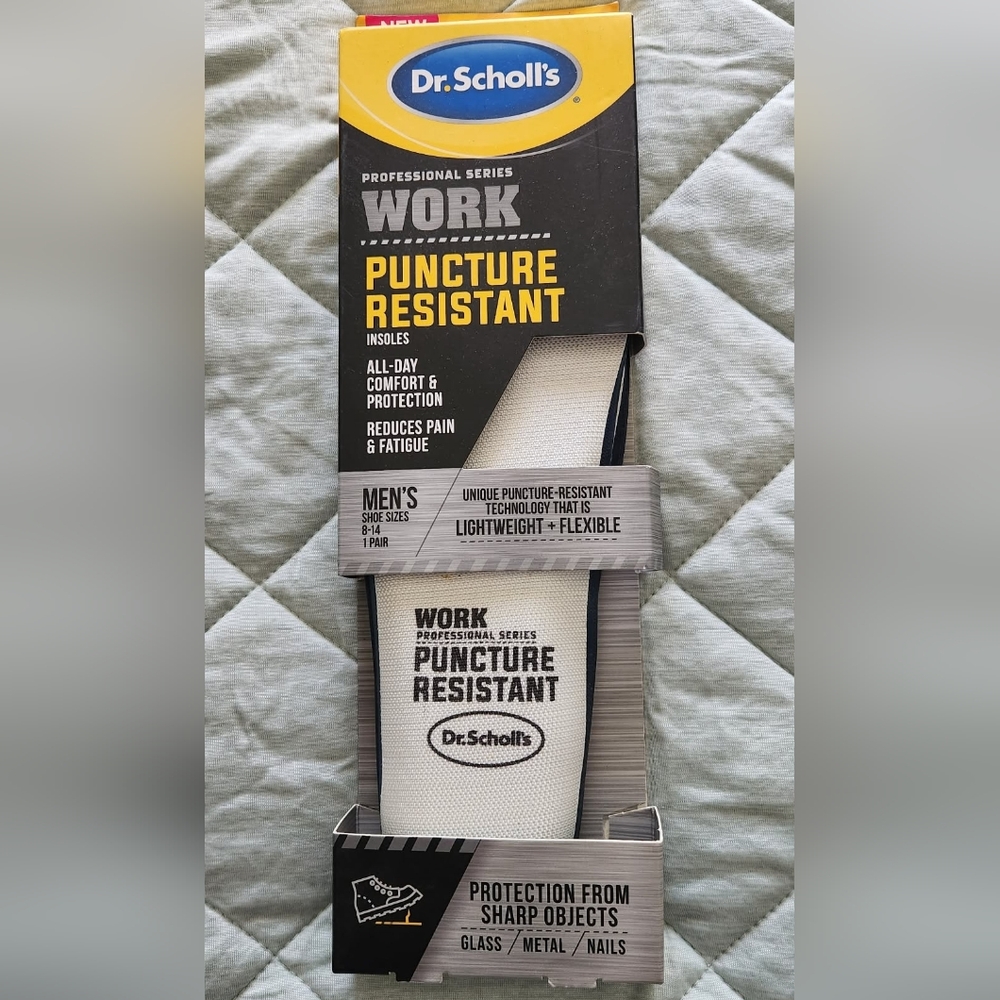 Dr. Scholl's Black and Yellow Puncture Resistant Insoles